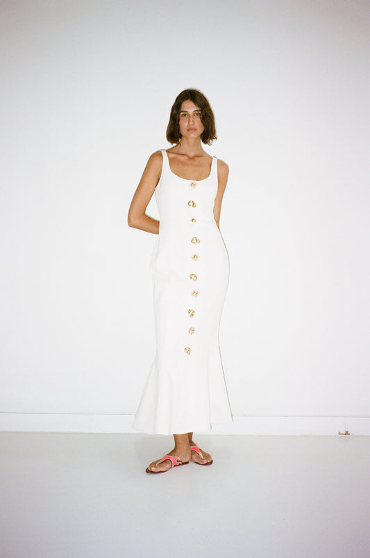 Sibel Denim Dress - Ivory