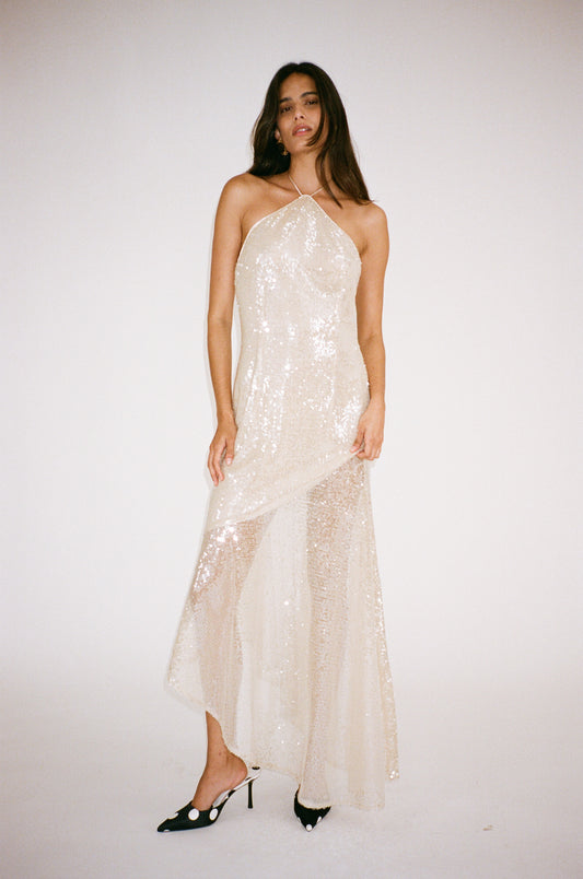 Mina Sequin Maxi Dress - Gold