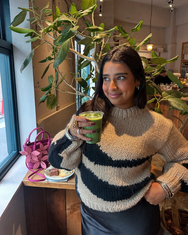 Muskan wears the Palermo Knit Sweater in XS/S