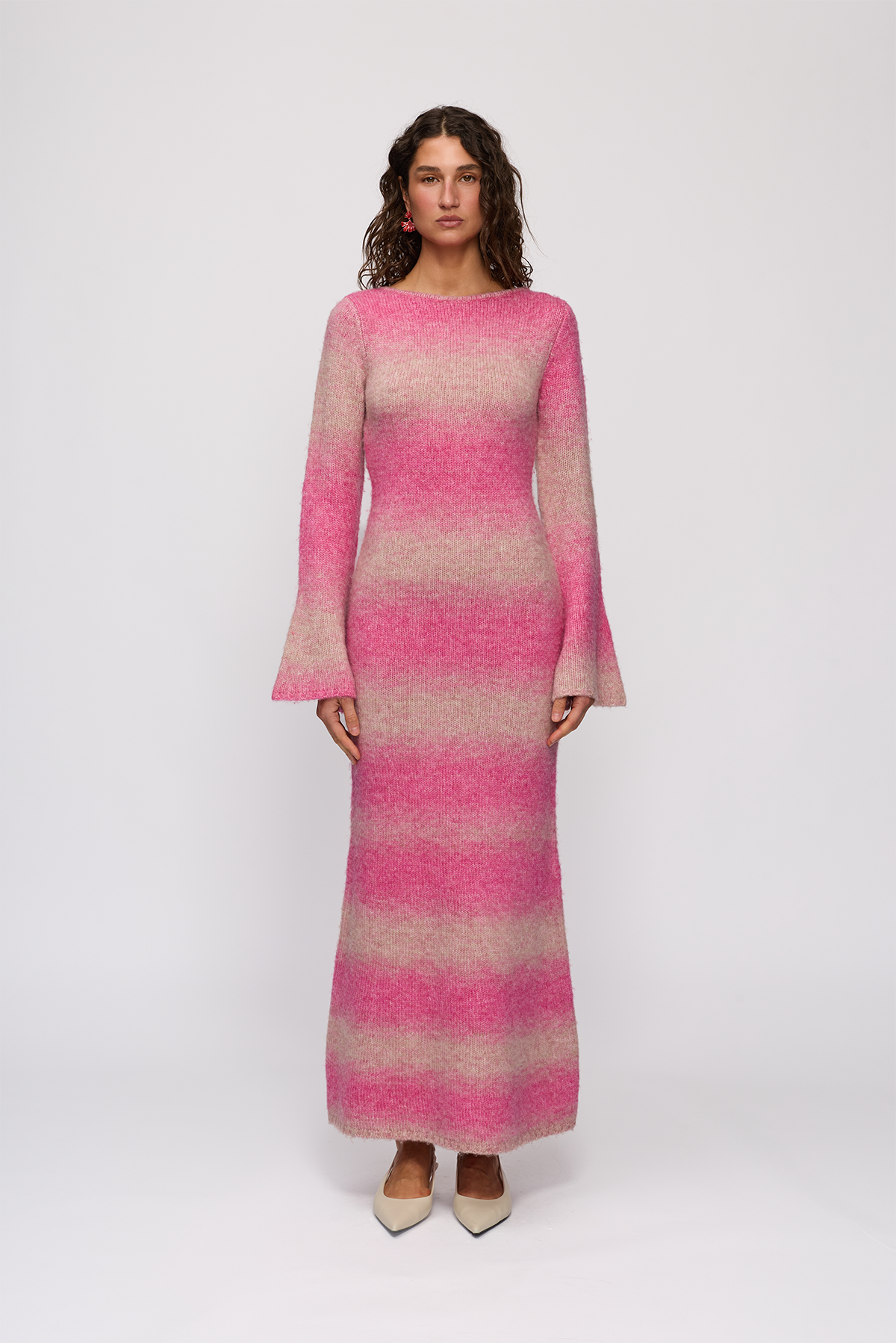 knitwear maxi dress The Wolf Gang Soraya Knit INSPIRE CHIC Women's Striped easteredit quality materials and meticulous Size:11.0