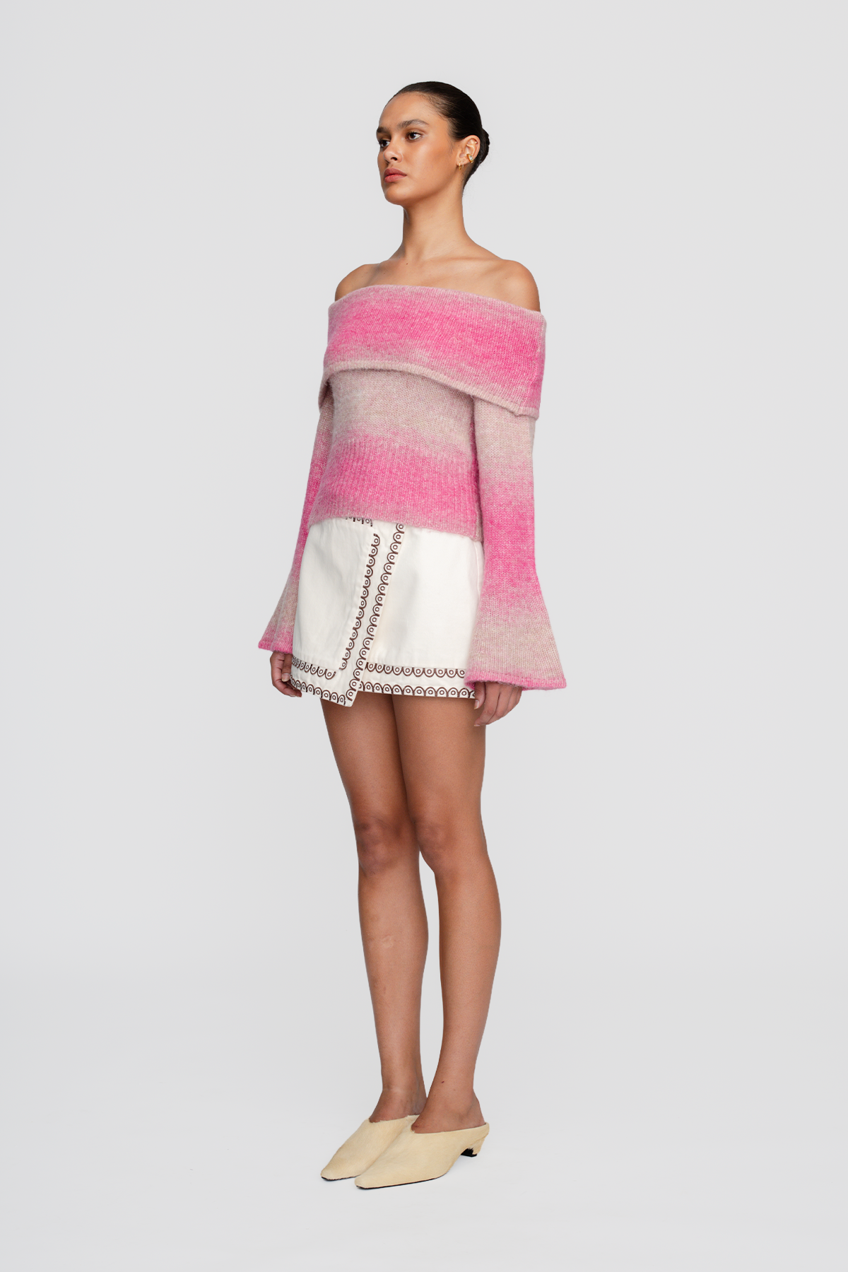 Soraya Knit Off Shoulder Top - Candy Ombre