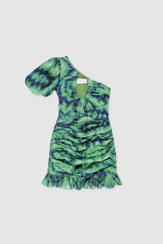 Seren Asymmetric Mini Dress - Rainforest