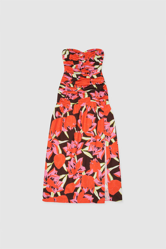 Dolcie Strapless Maxi Dress - Rojo Print
