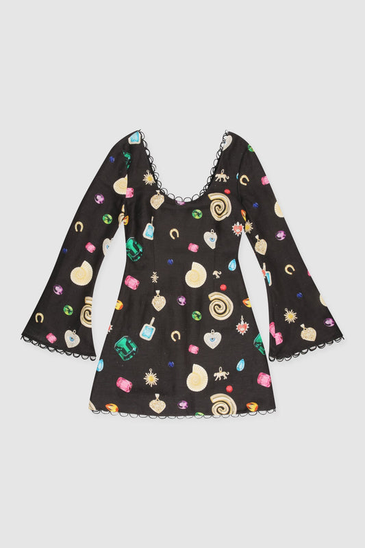 Enchanto Mini Dress - Noir Charm