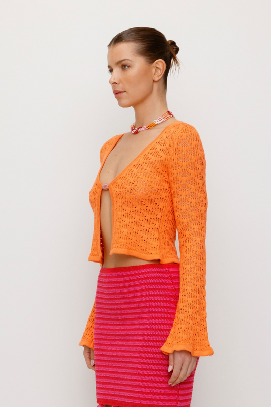 Amara Knit Cardigan - Coral