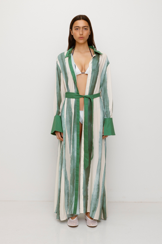 Lua Cover Up - Sage Stripe