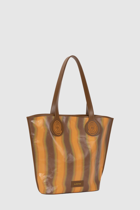 La Playa Tote - Tangerine Stripe