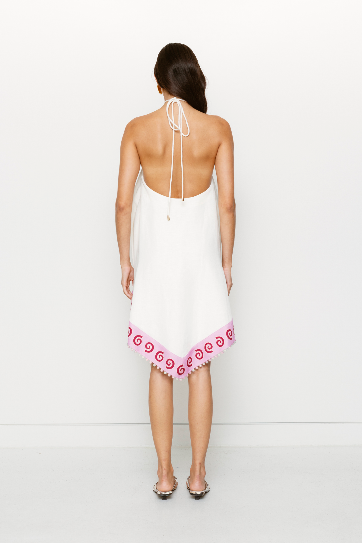 Dasia Asymmetric Dress - Cream Lotus