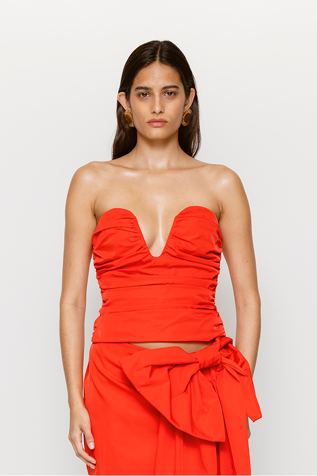 The Wolf Gang Cherry Luella Bustier | Red | Size Xs