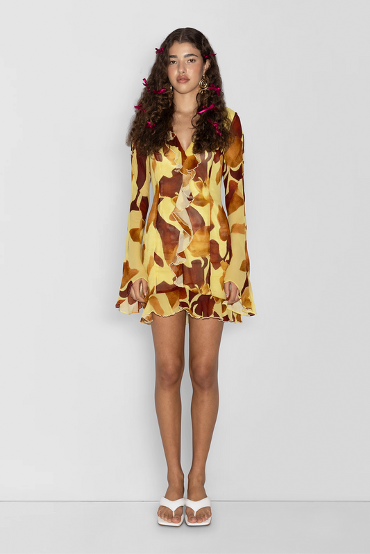 Rhapsody Mini Dress - Marigold Iris