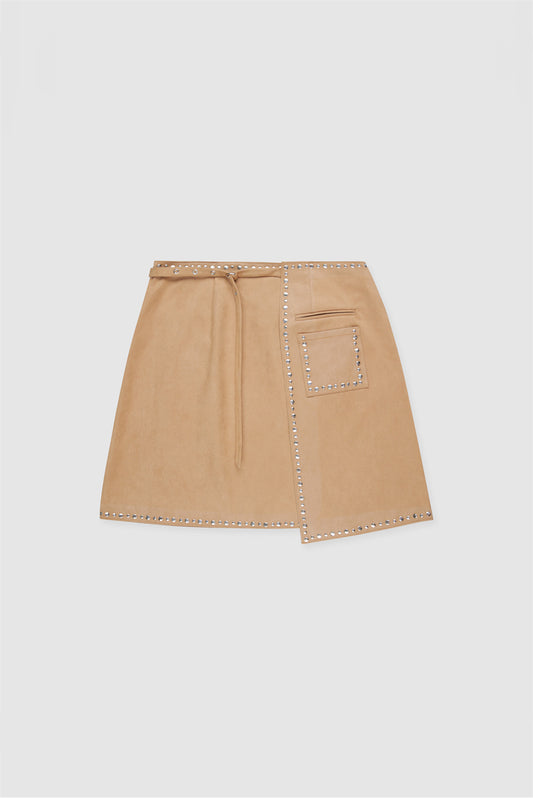 Mecca Stud Wrap Skirt - Sand
