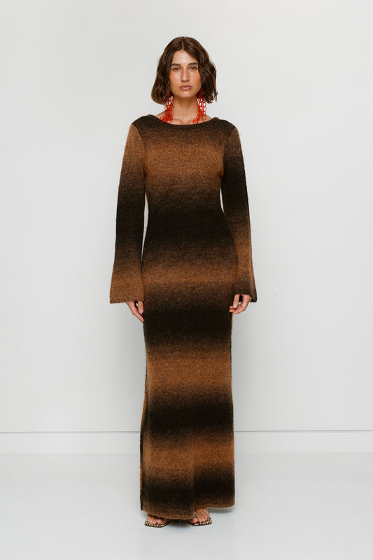 Soraya Knit Maxi Dress - Chocolate