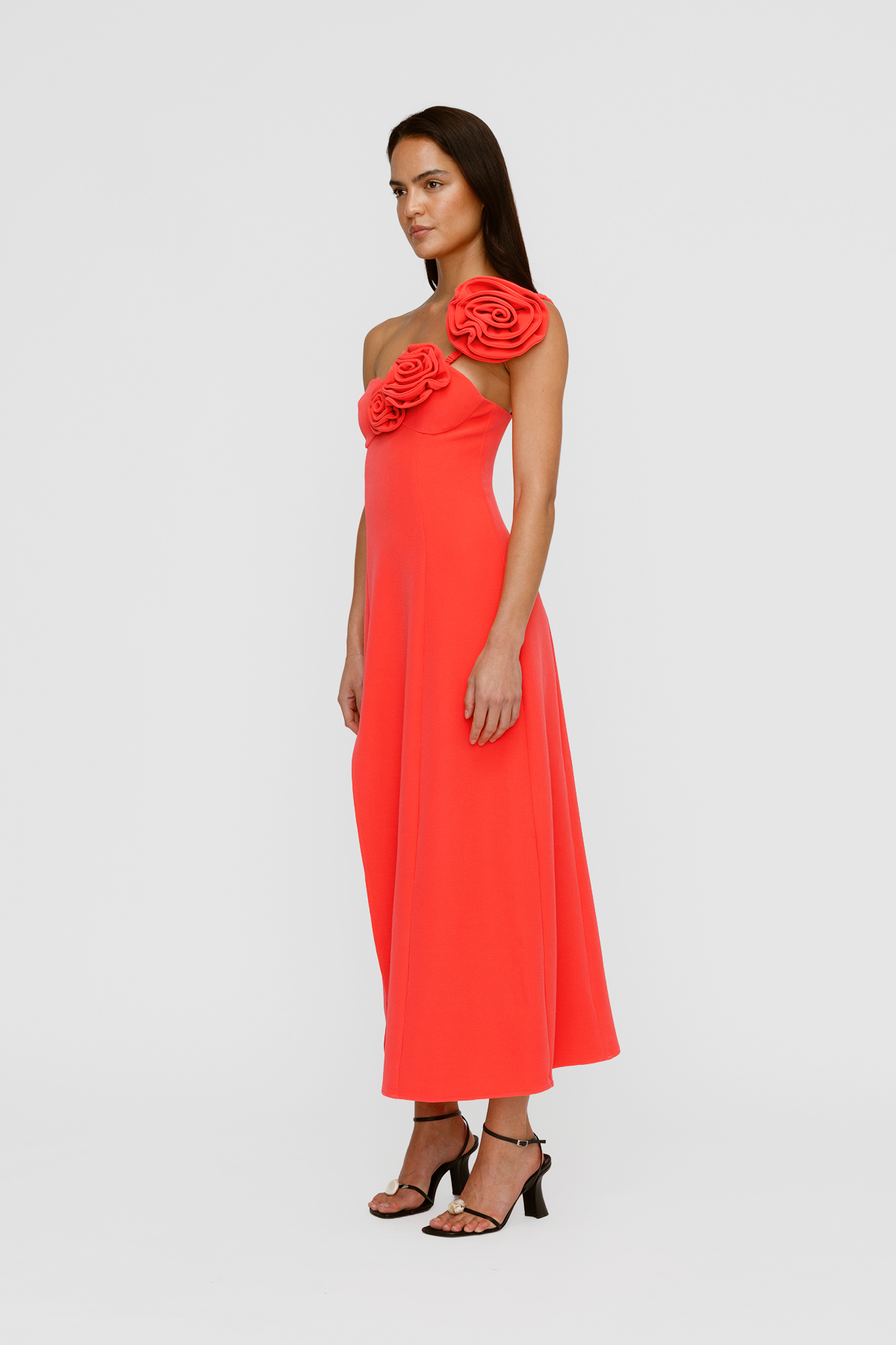 Flores Midi Dress - Berry