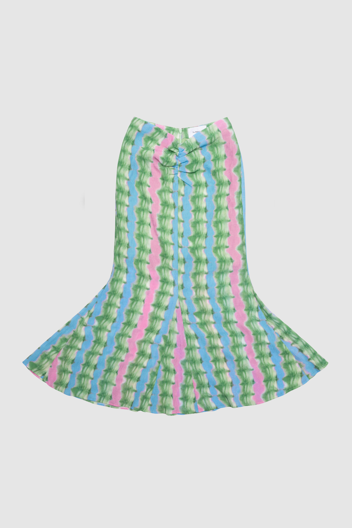 Women's tie-dye maxi skirt by The Wolf Gang, styled to match the ruched Catia Top for an effortless coordinated outfit.