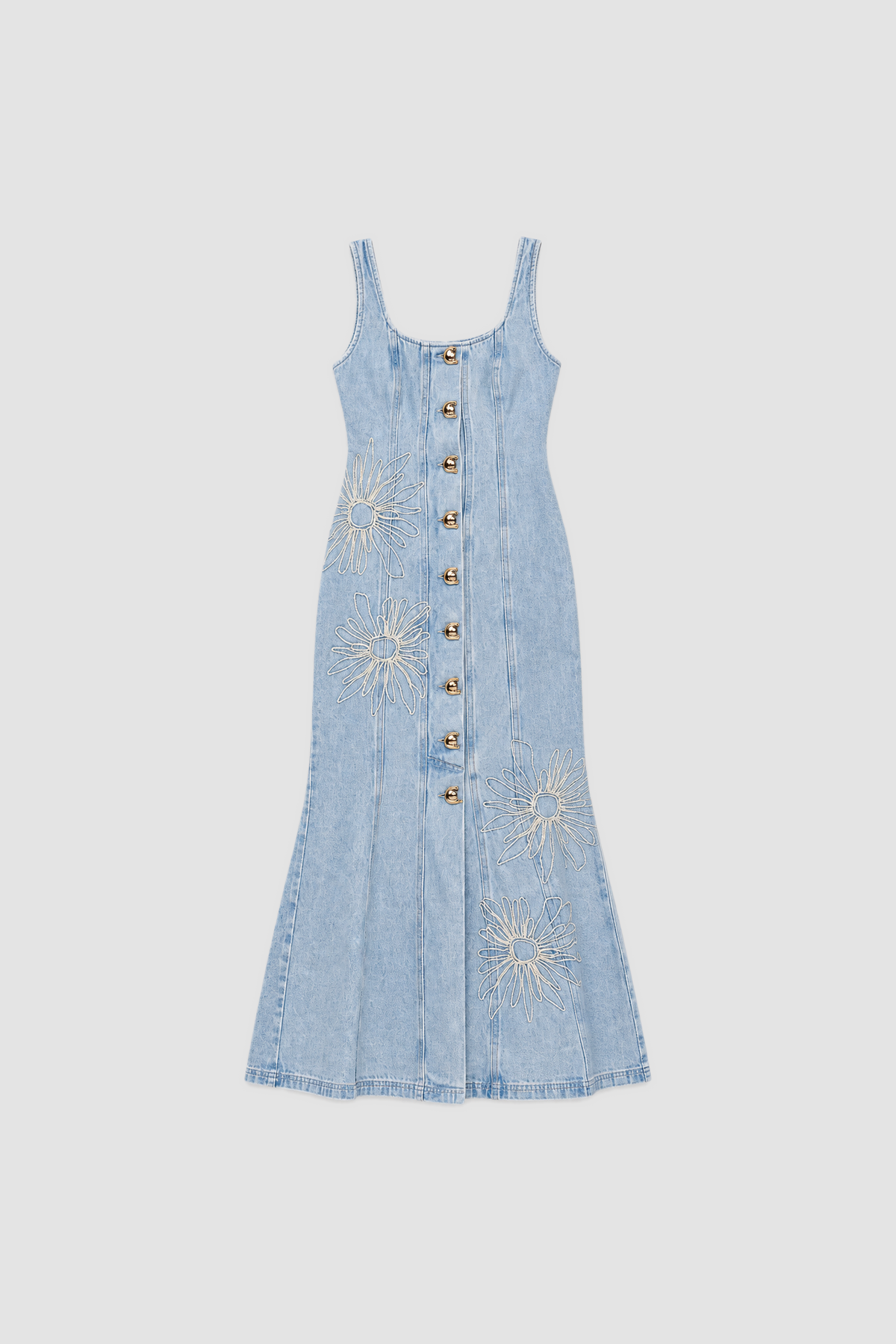 Amana Denim Maxi Dress - Denim flatlay