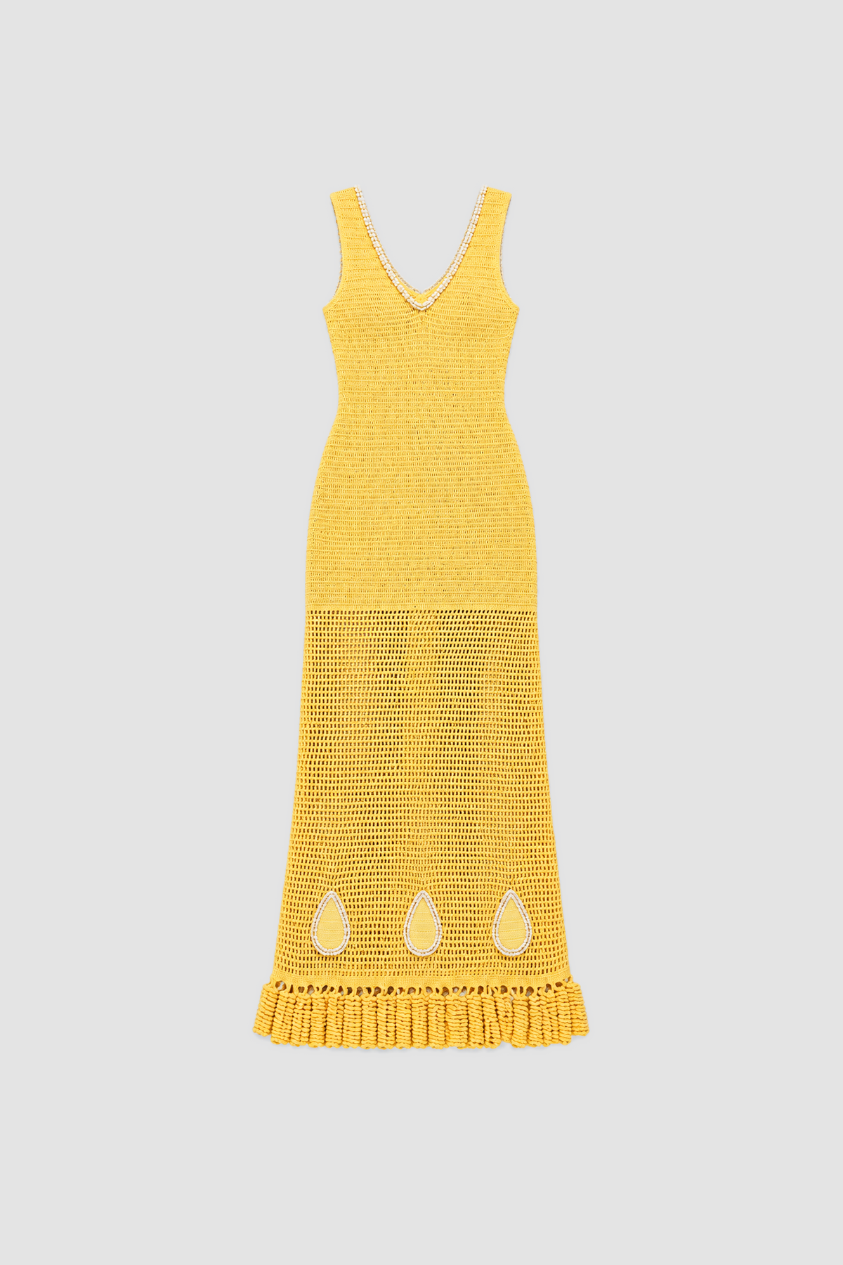 Naia Crochet Maxi Dress - Butter flatlay