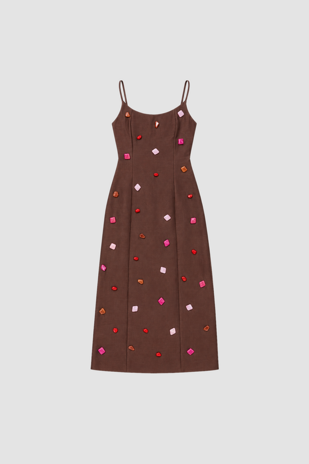 Romy Maxi Dress - Chocolate flatlay