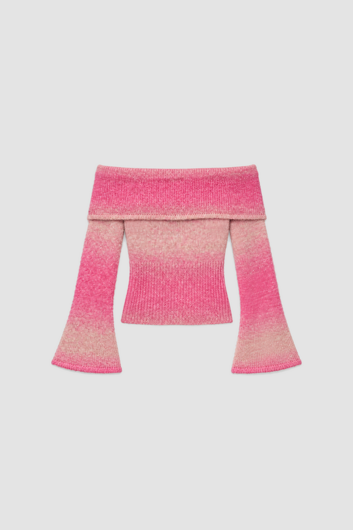 Soraya Knit Off Shoulder Top - Candy Ombre flatlay