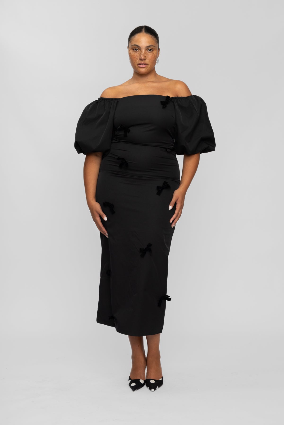 Amar Midi Dress - Noir The Wolf Gang Amar Midi Dress - Noir The Wolf Gang