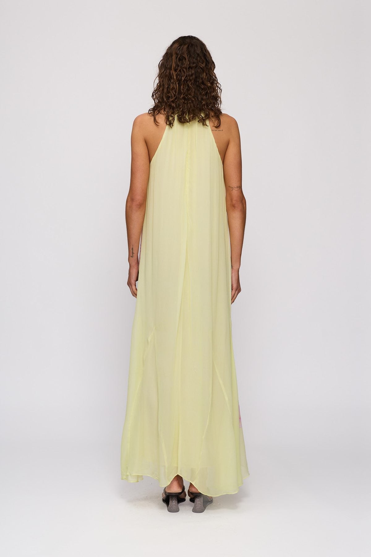 Celia Maxi Dress in Candy Hibiscus by The Wolf Gang – back view