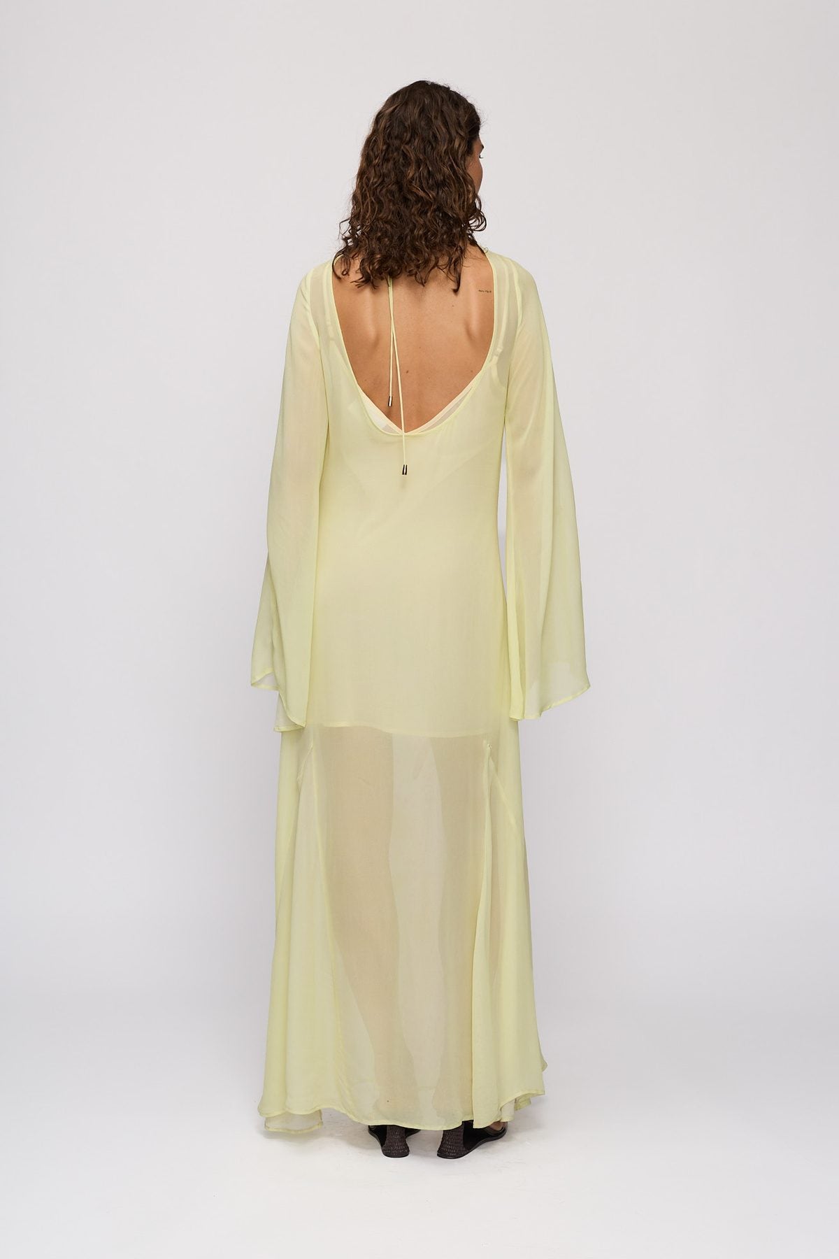 Solsana Maxi Dress in Candy Hibiscus by The Wolf Gang – back view