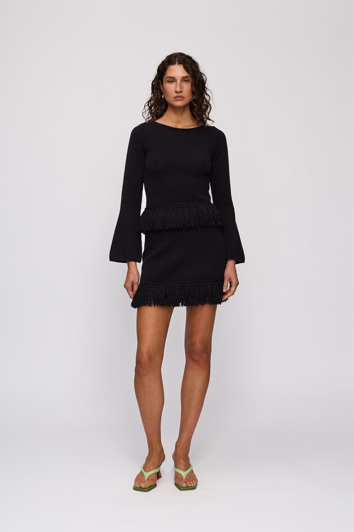 Tully Long Sleeve in Noir by The Wolf Gang – full-length view