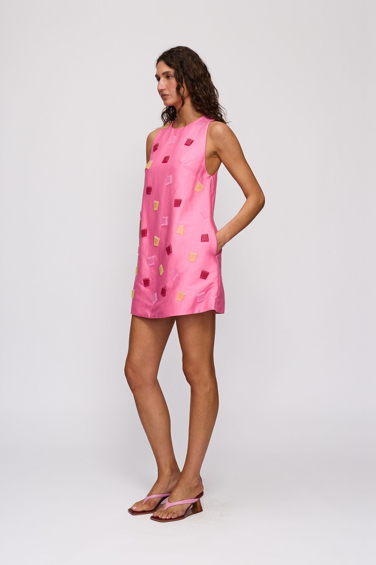 Velma Mini Dress in Candy by The Wolf Gang – side view