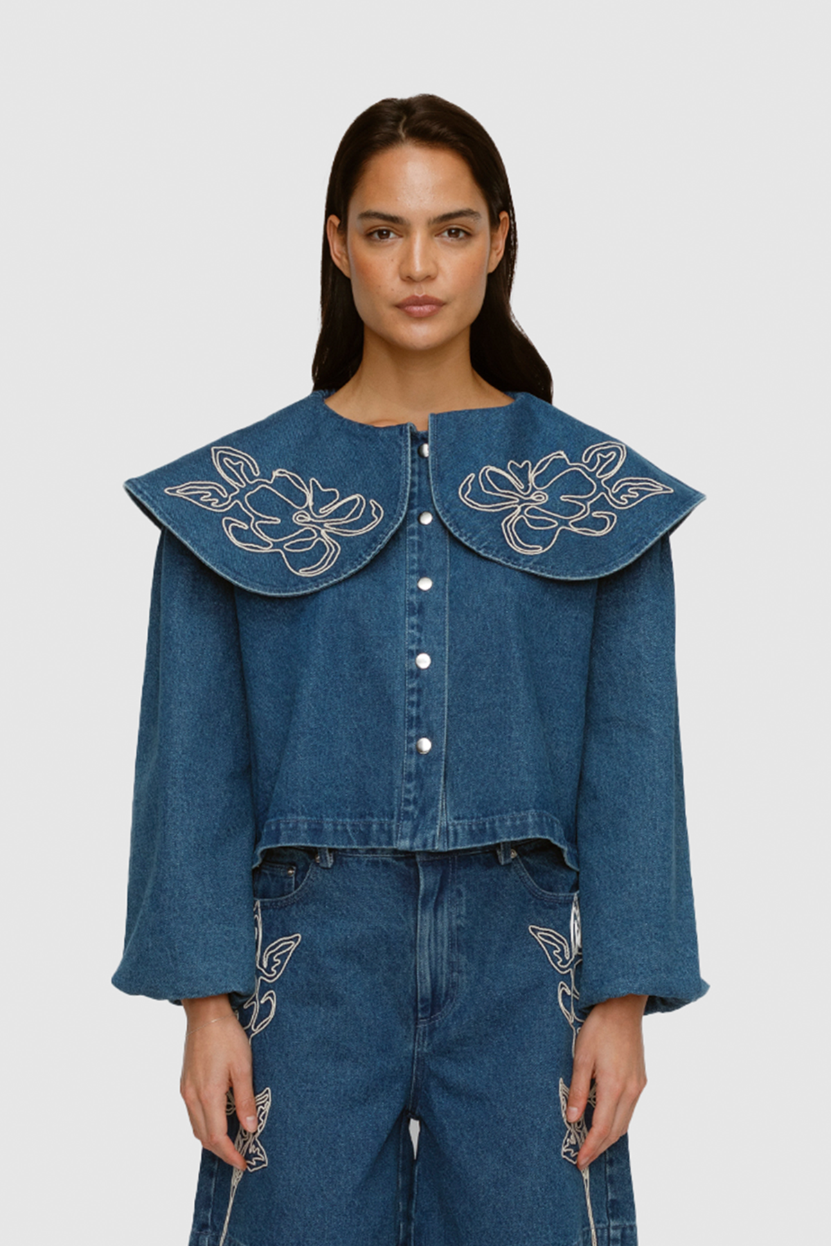 Wynn Denim Blouse - Bluestone