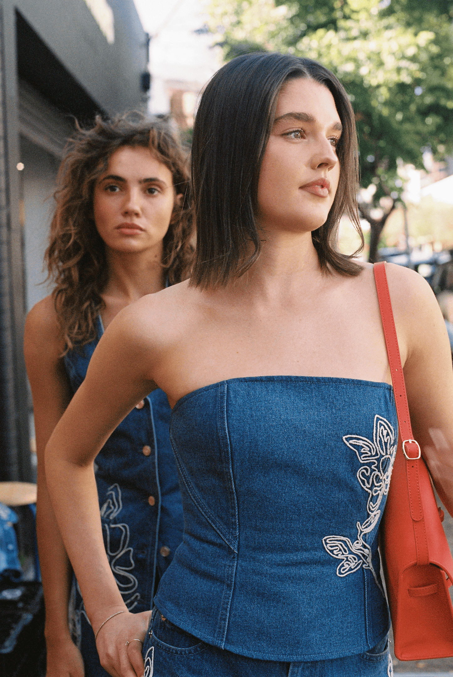 Wynn Denim Bustier - Bluestone