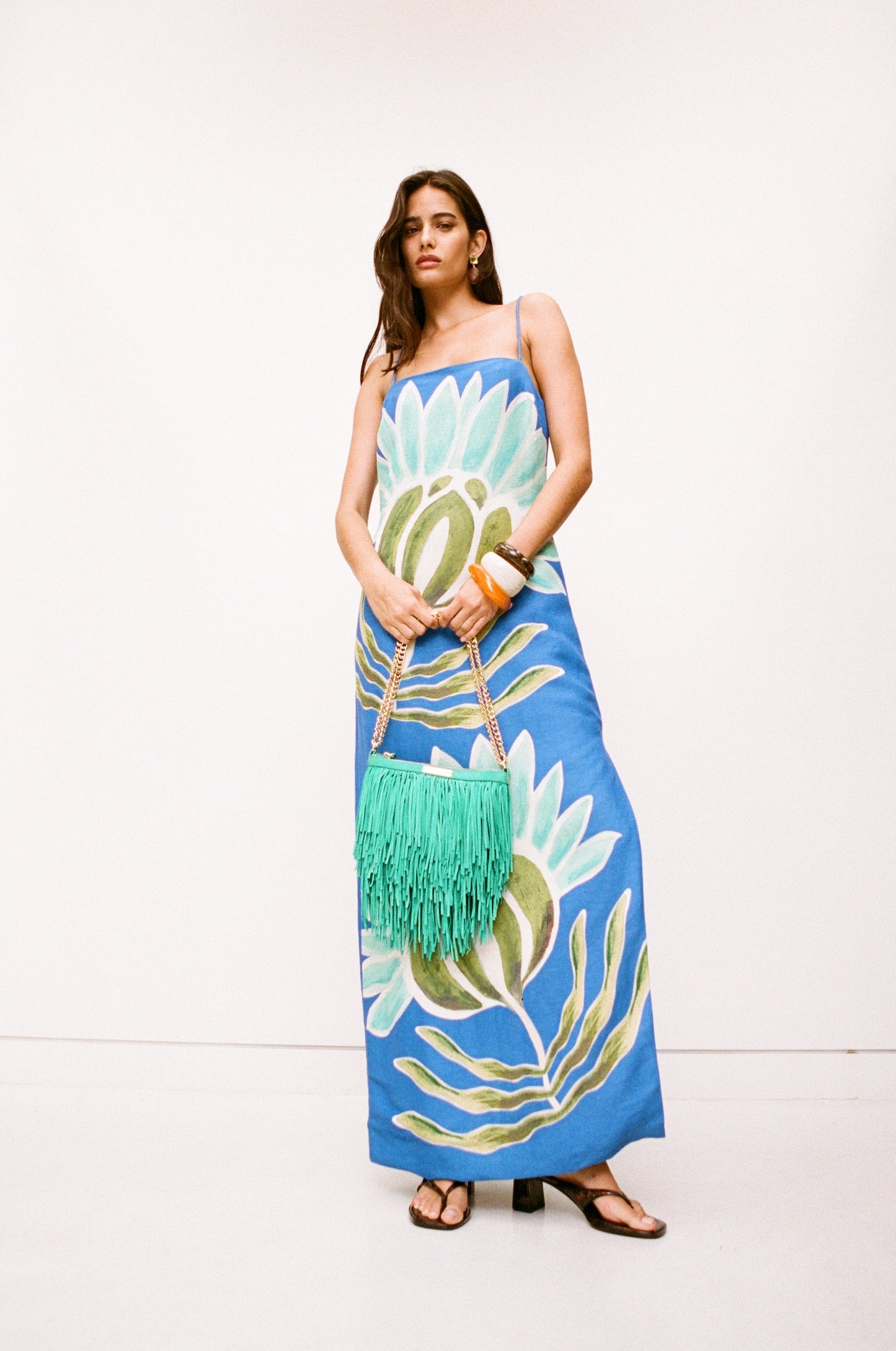 Solsana Long Sleeve Dress - Fern