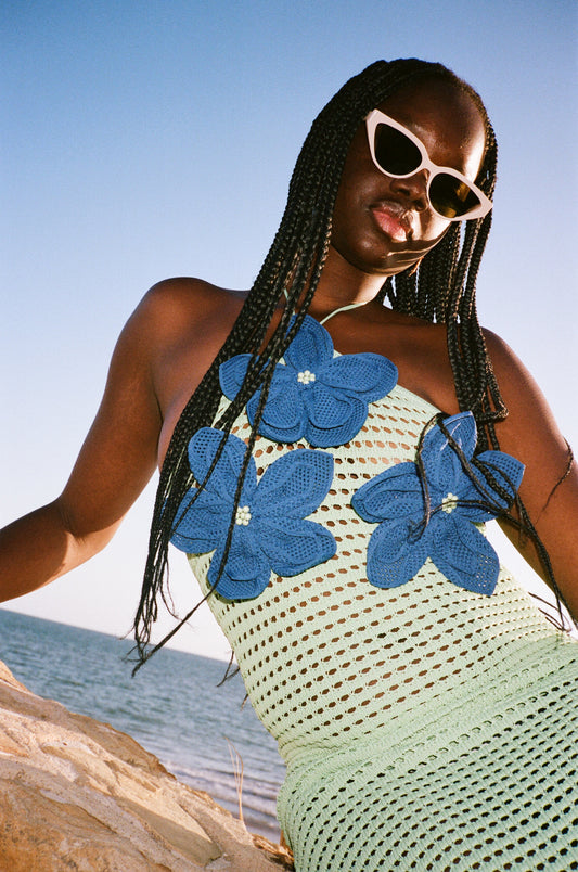 La Monada Knit Maxi Dress - Aquamarine