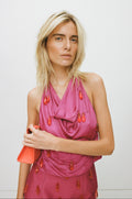 Joyas Cowl Neck Top - Fuchsia