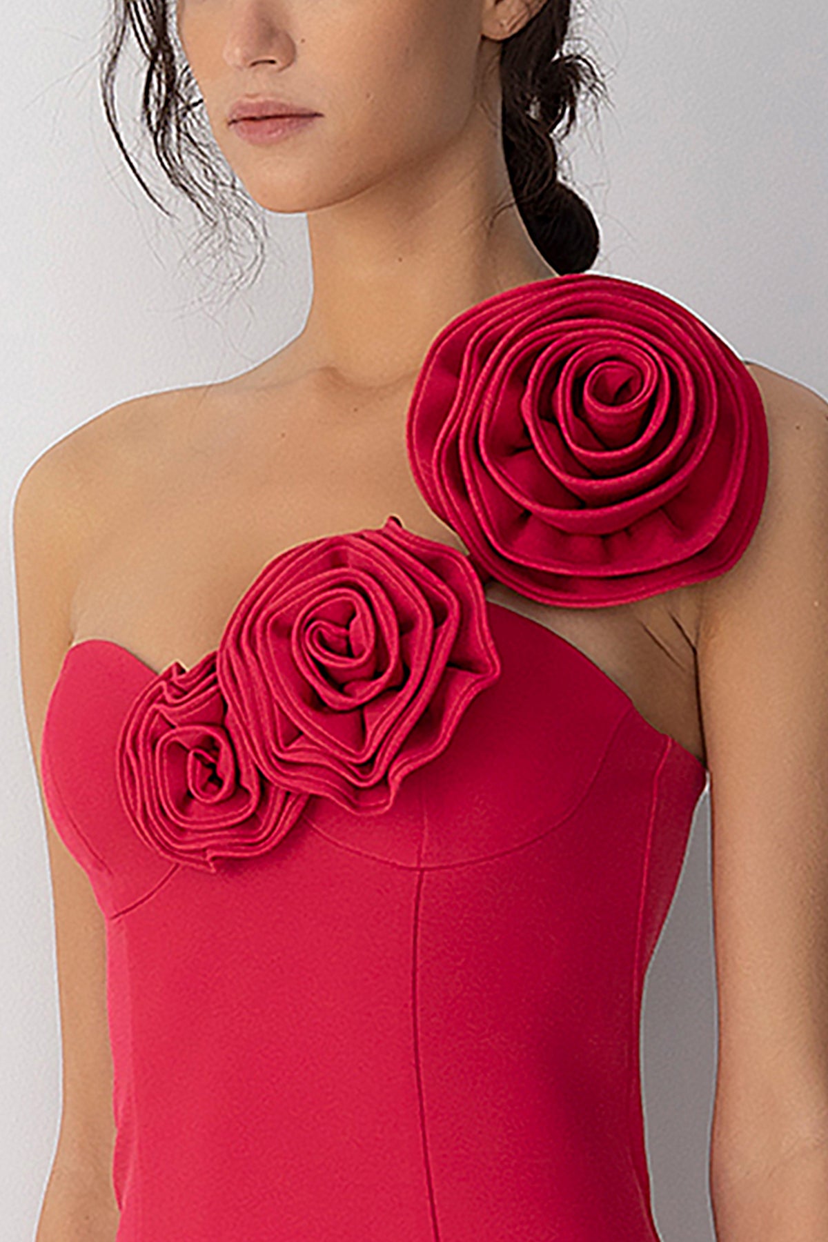 Flores Rose Midi Dress - Fuchsia