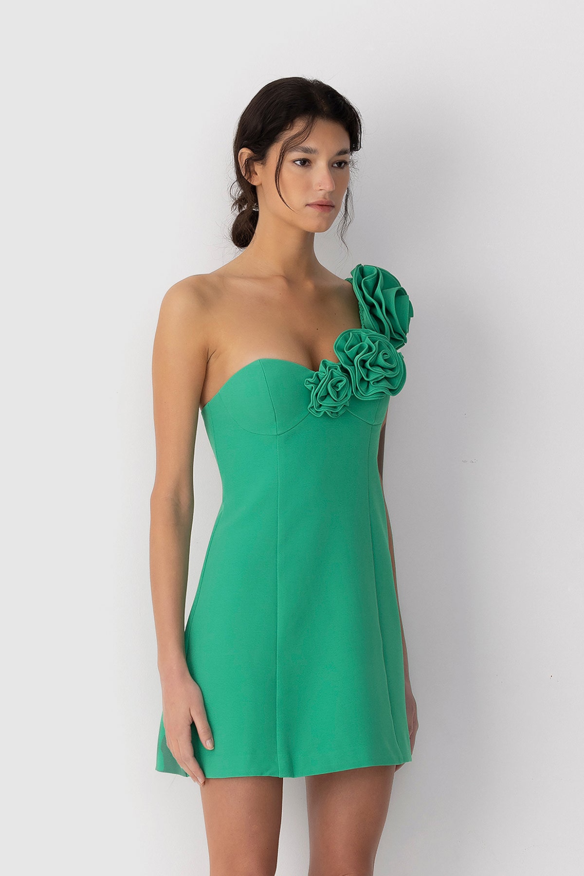 Flores Rose Mini Dress - Emerald