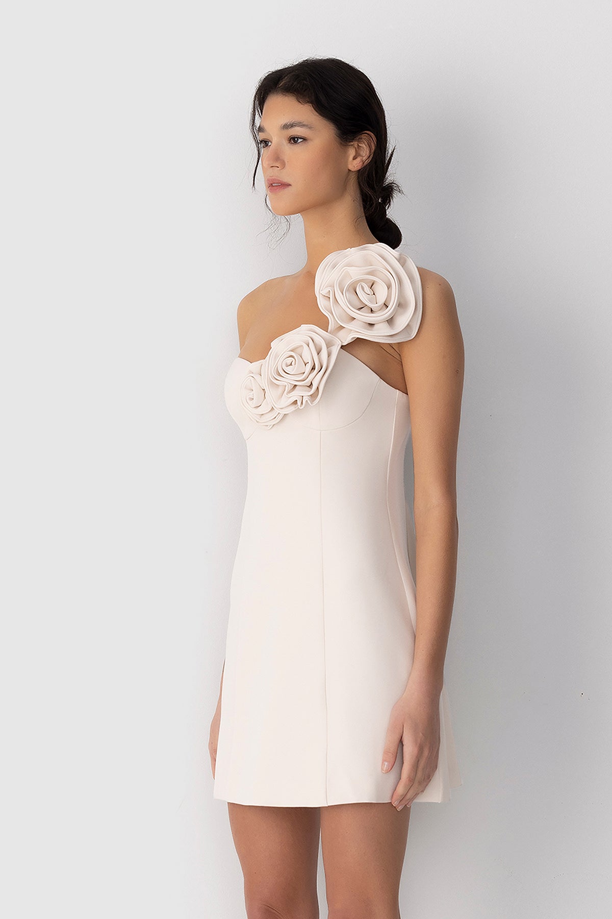Flores Rose Mini Dress - Ivory