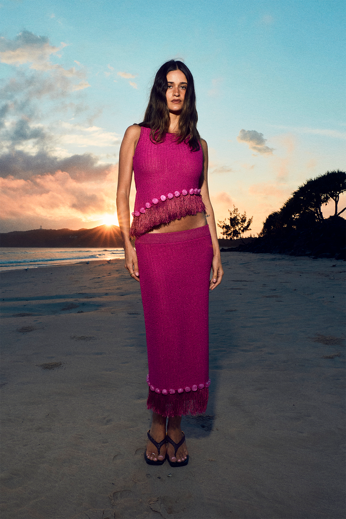Casilda Midi Skirt - Flamingo