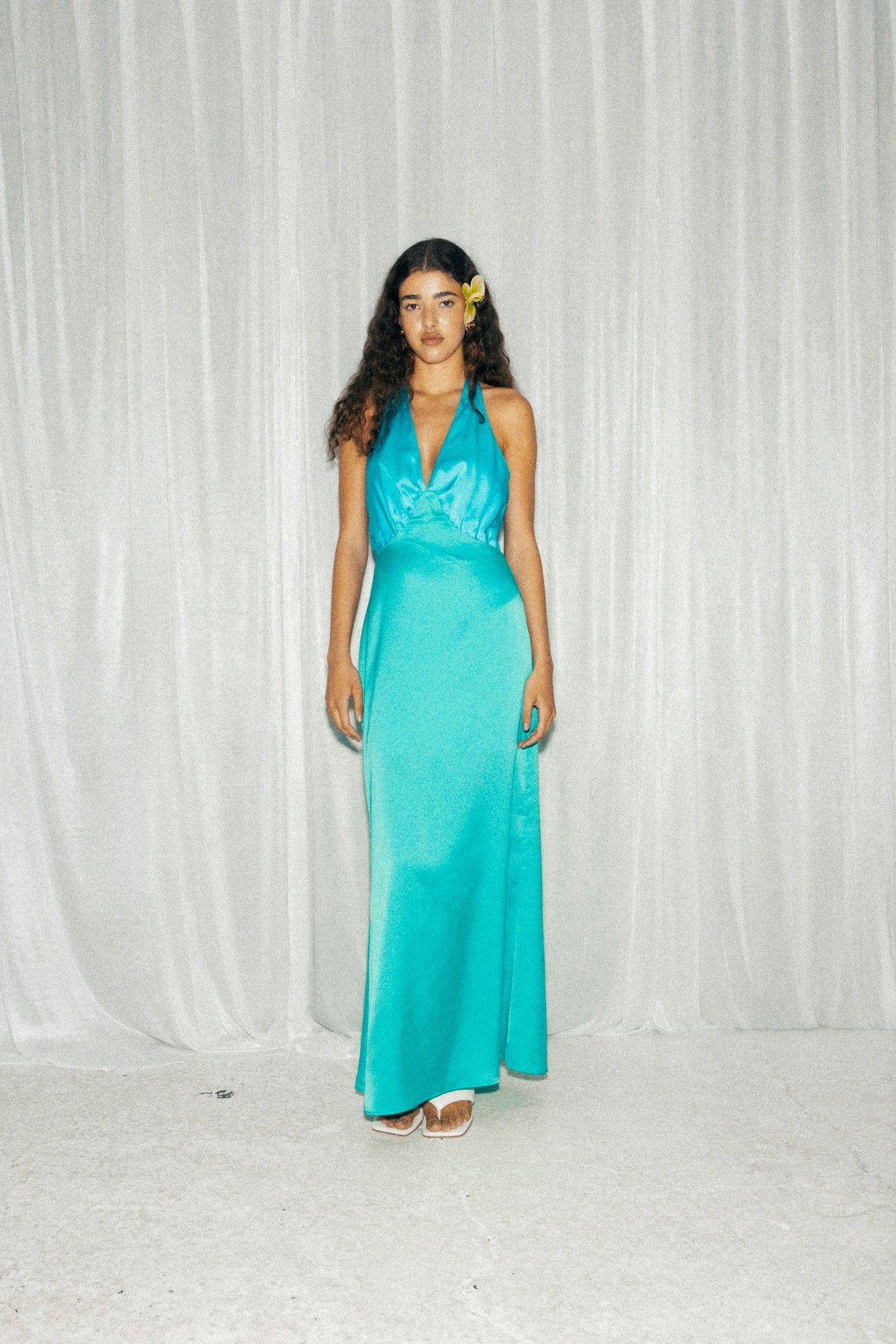 Oahu Slip Dress - Aquamarine