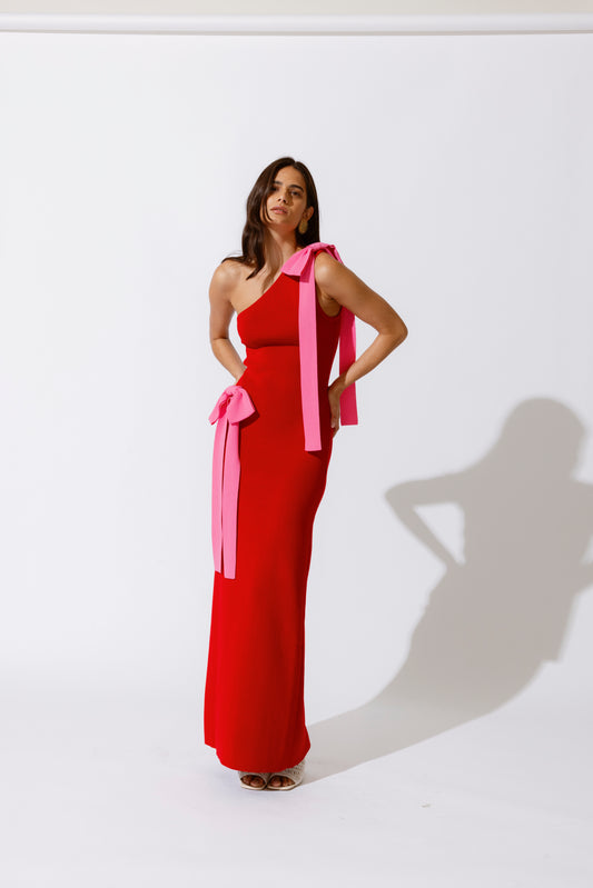 Tacha Maxi Dress - Cherry