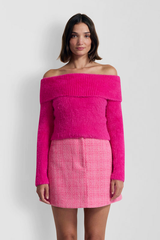 Vello Knit Top - Hot Pink