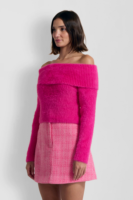 Vello Knit Top - Hot Pink