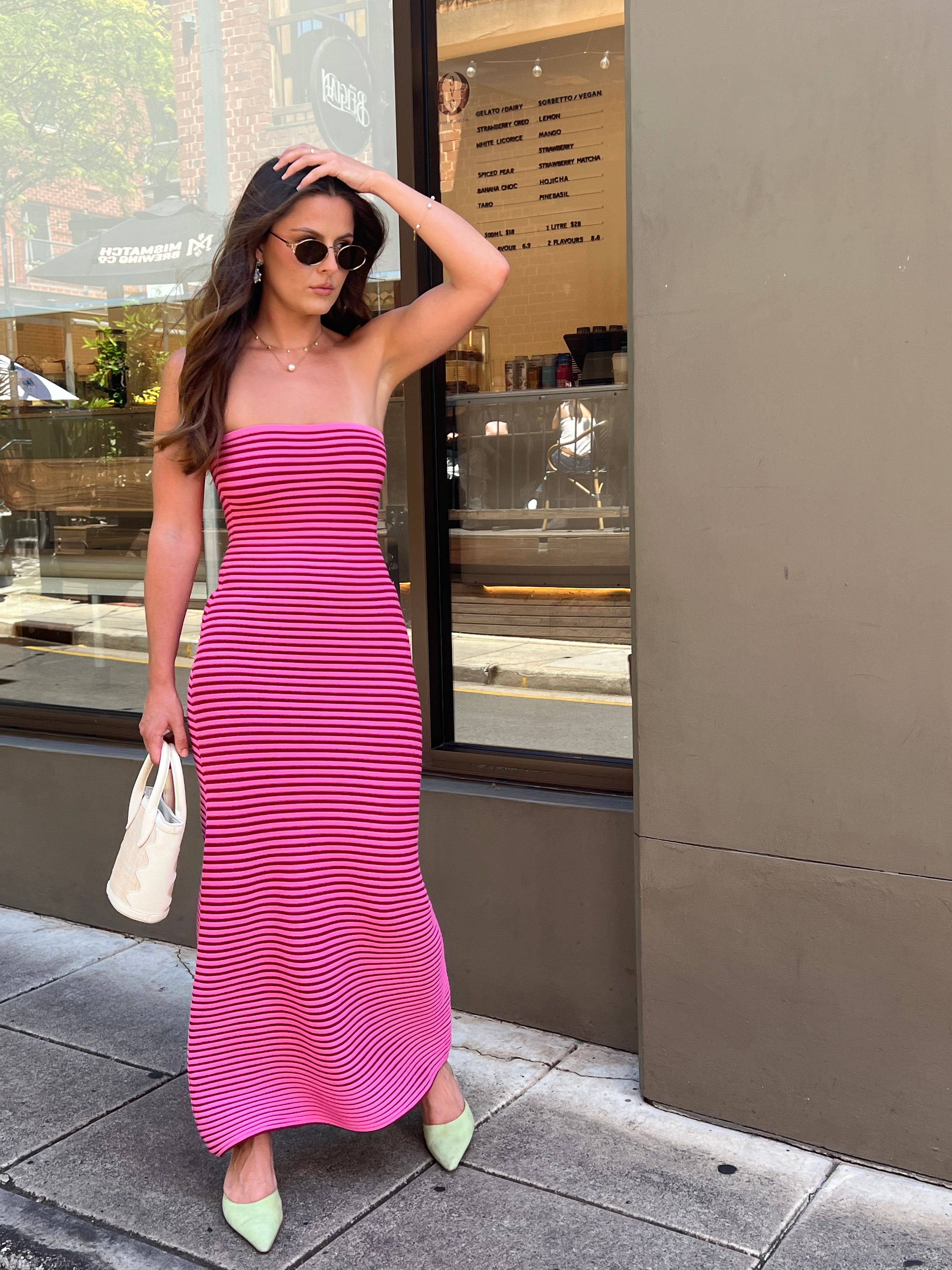 Evana wears the Sunmor Knit Dress in S