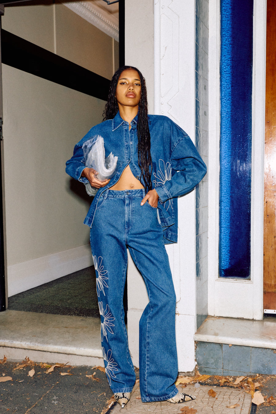 Amana Denim Flare Jean - Bluestone