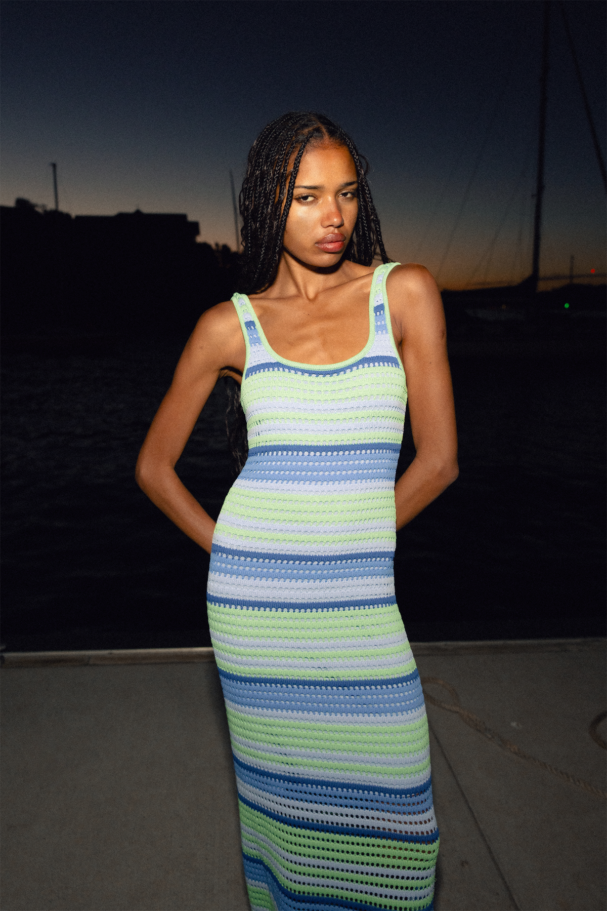 Maris Maxi Dress - Ice Stripe