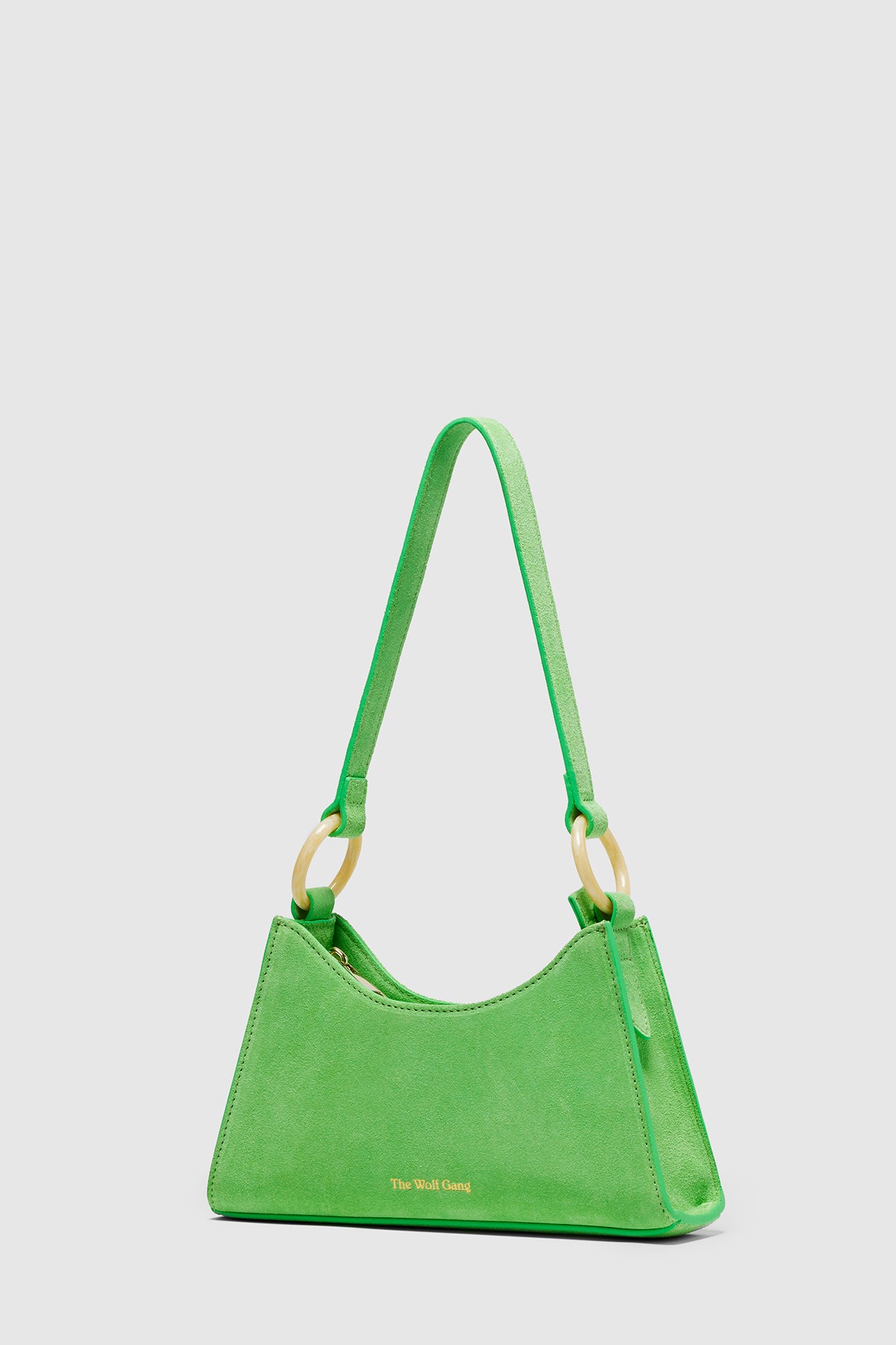 Lola Mini Shoulder Bag - Lime Suede