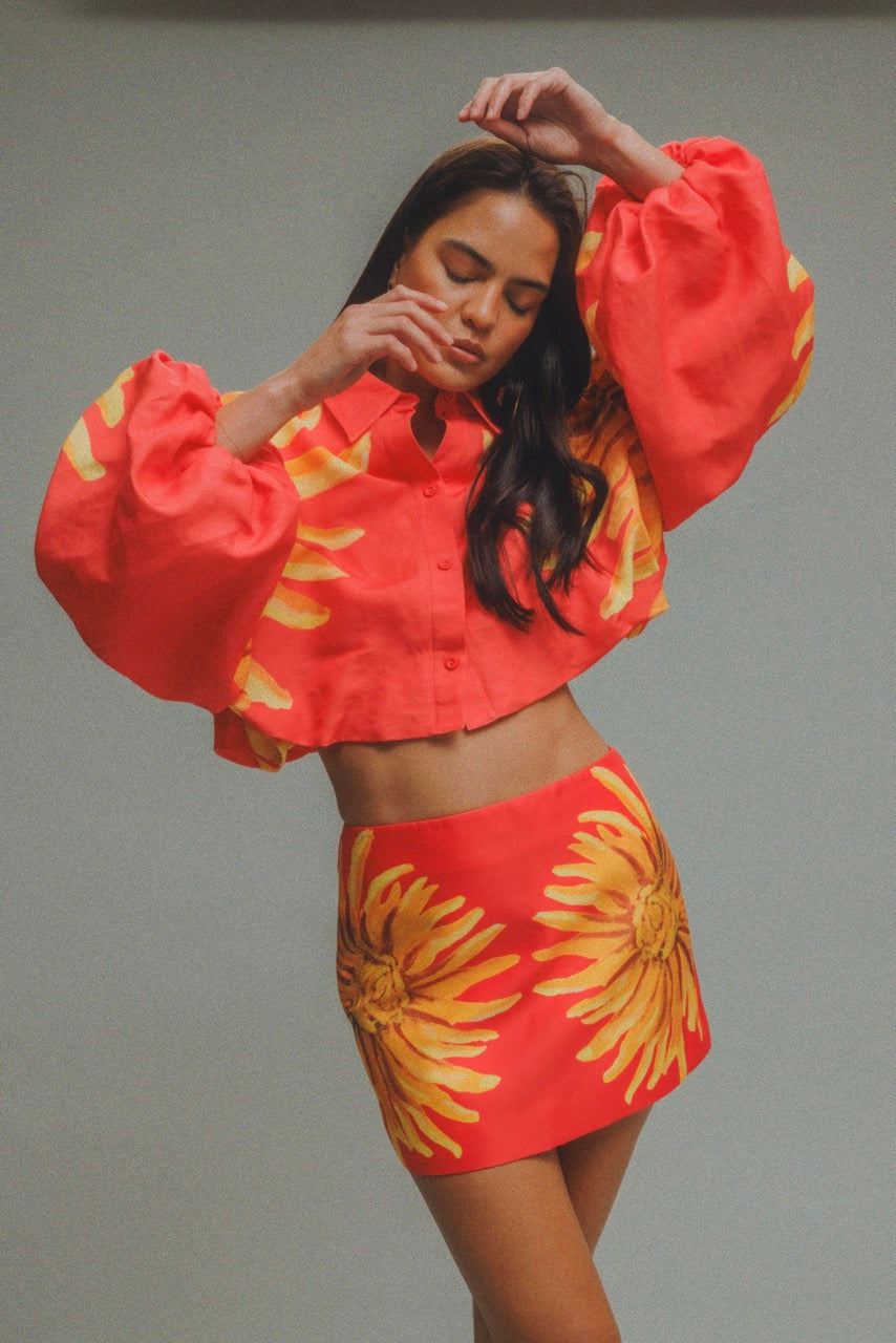 Concha Bubble Shirt - Rojo Sunflower