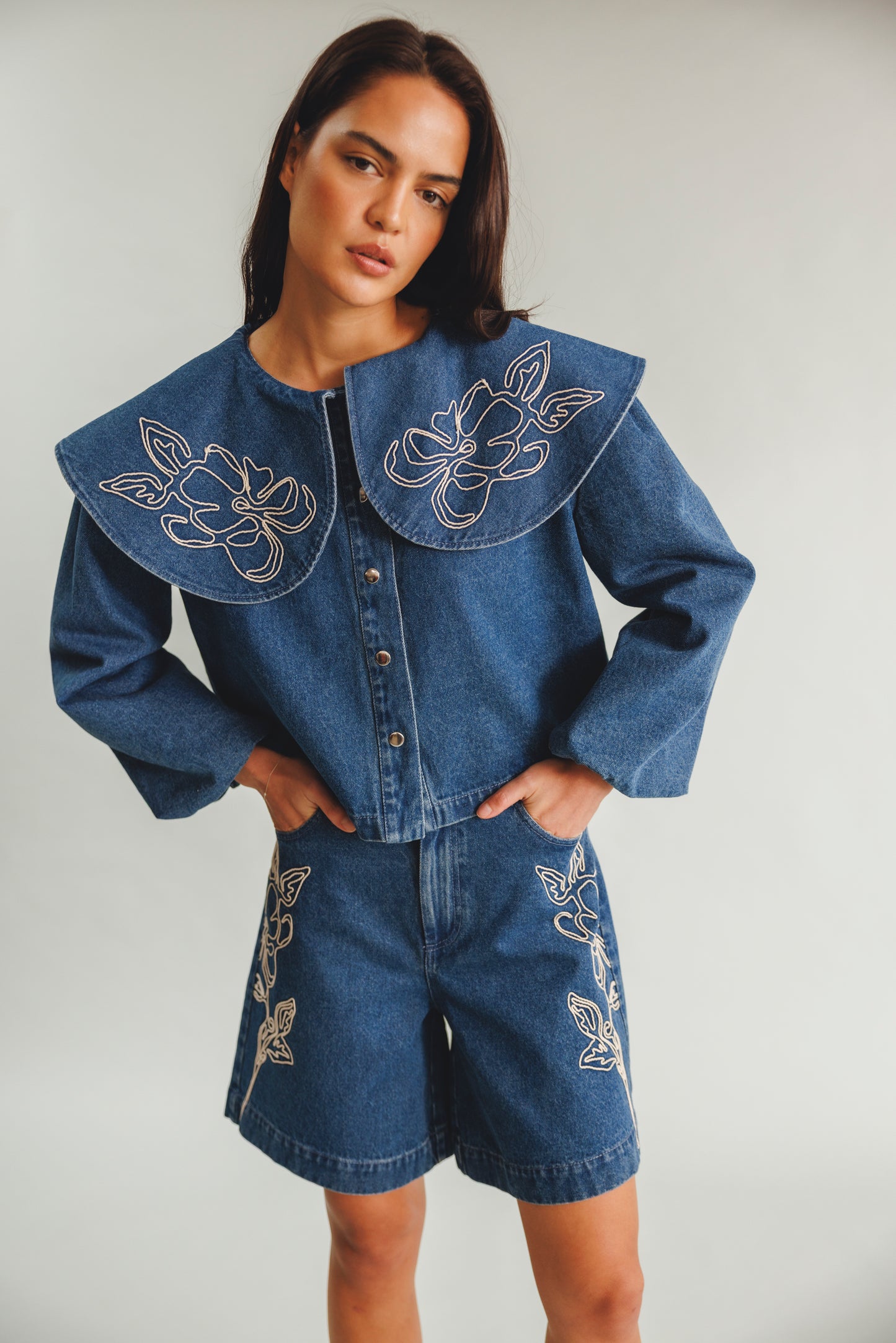 Wynn Denim Blouse - Bluestone