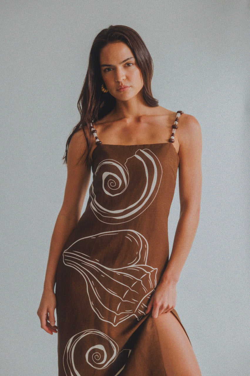 Elm Maxi Dress - Chocolate Shell