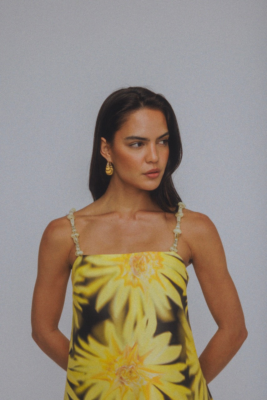 Palma Mini Dress - Chocolate Sunflower