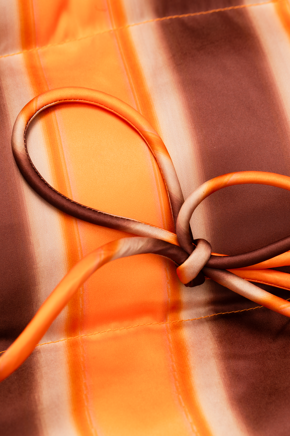 Taja Puffer Jacket - Tangerine Stripe