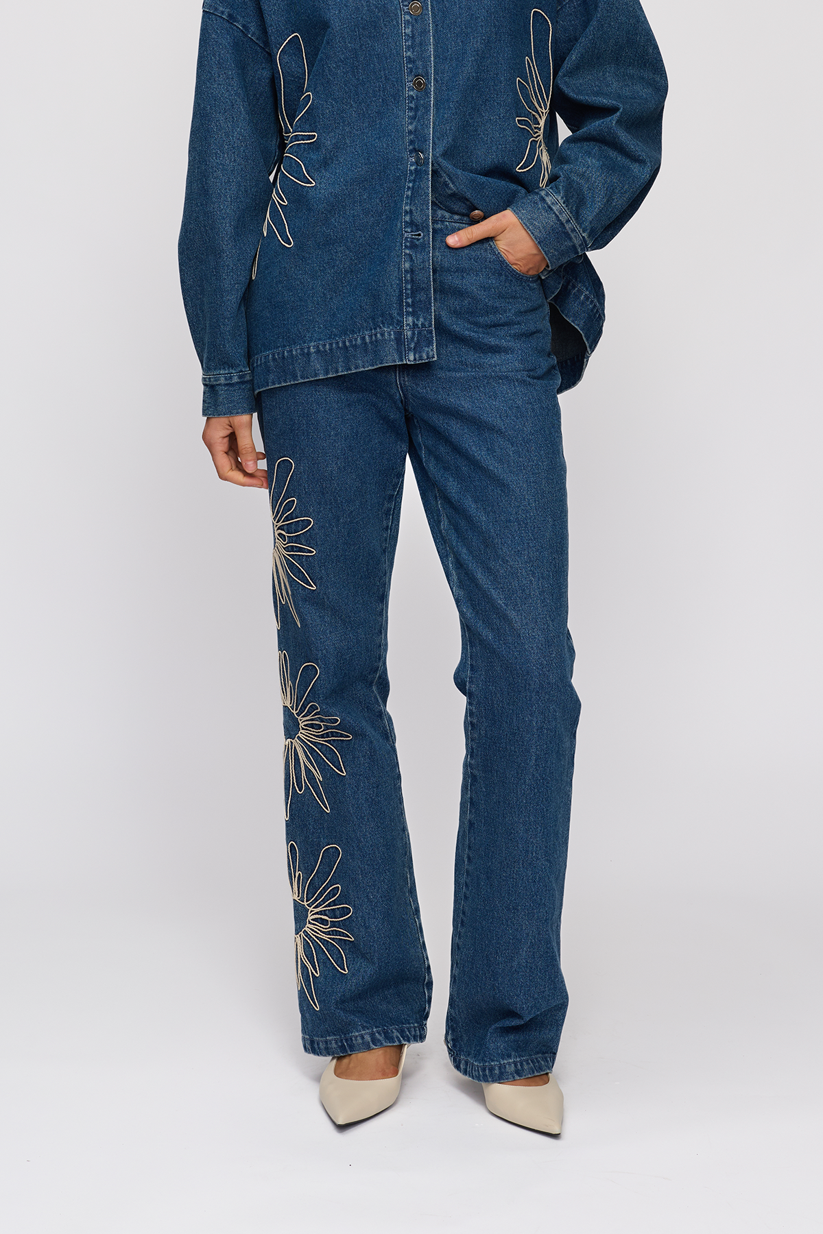 Amana Denim Flare Jean - Bluestone